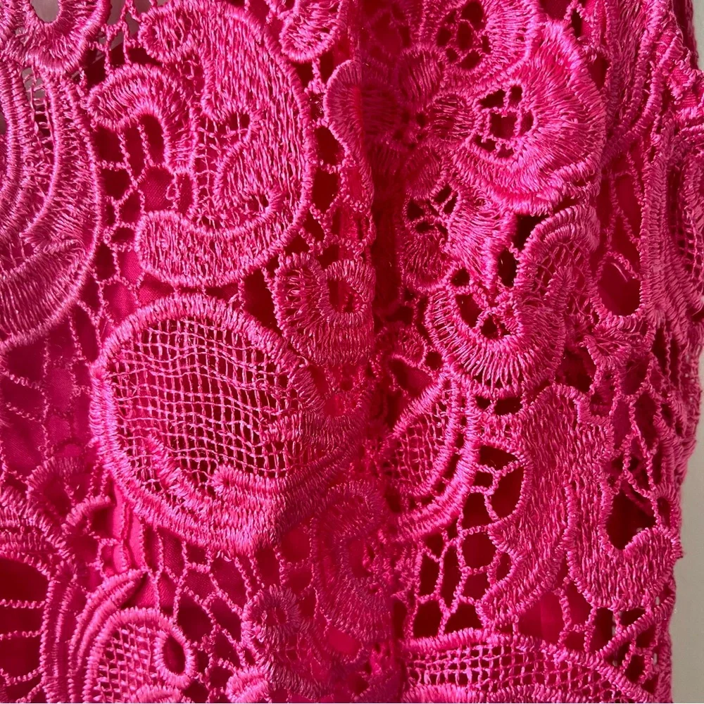 BNWT Lipsy London Pink Backless Lace Mini Dress Size 8 - Picture 6 of 6